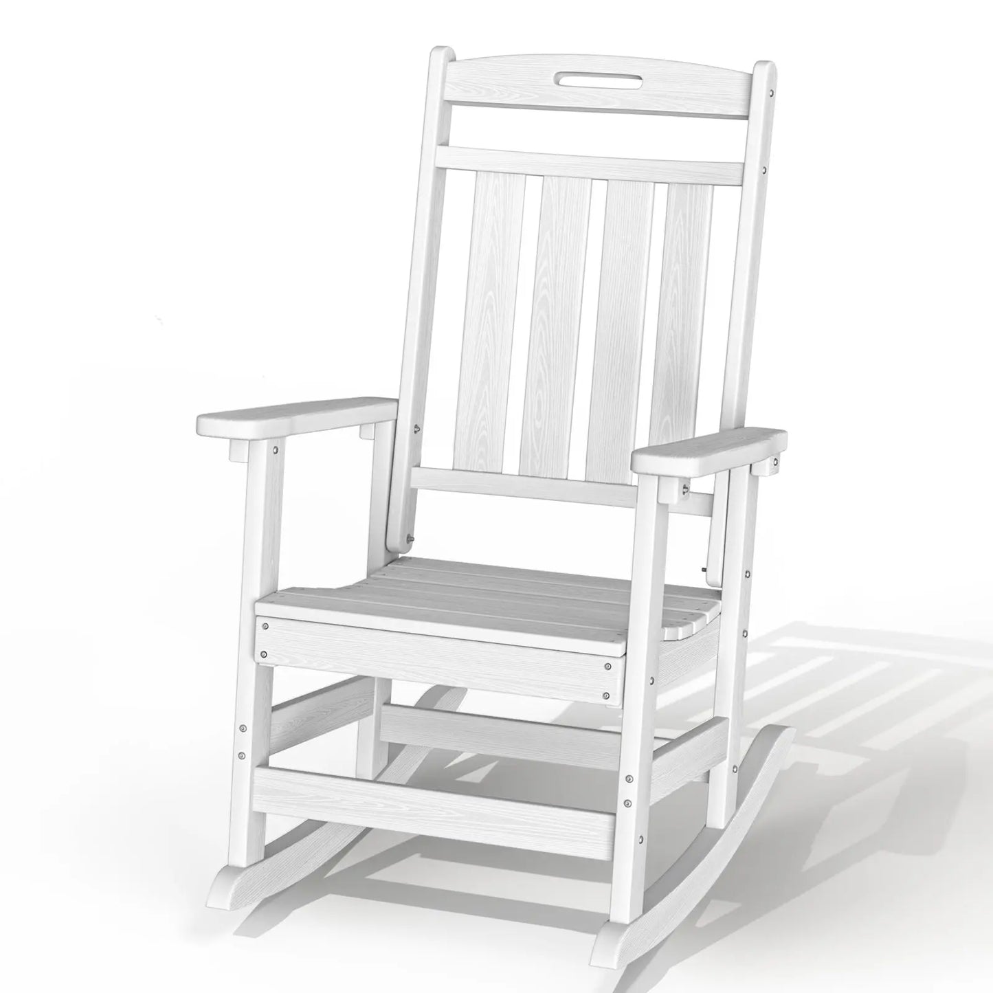 Outdoor Rocking Chair - All-Weather Resistant HDPE Heavy-Duty Patio Rockers with High Back - Perfect for Porch, Lawn, Garden, and Modern Outdoor Spaces Plawdlik Furniture