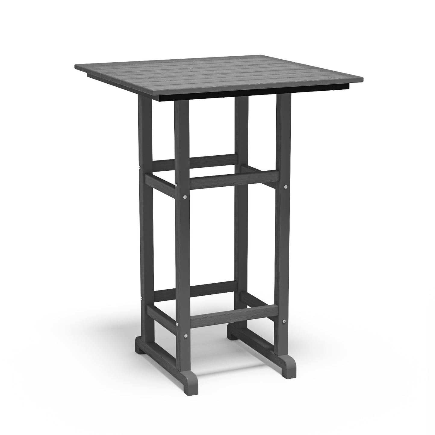 Plawdlik 42 Inch Outdoor Bar Table - All Weather HDPE Square Patio Pub Table with Footrest - Indoor and Outdoor Use