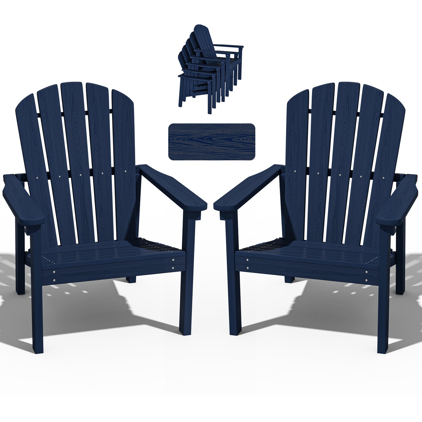 Plawdlik Stackable Adirondack Chair Set of 2 – Comfortable, Durable Outdoor Chairs for Patio, Porch, or Garden