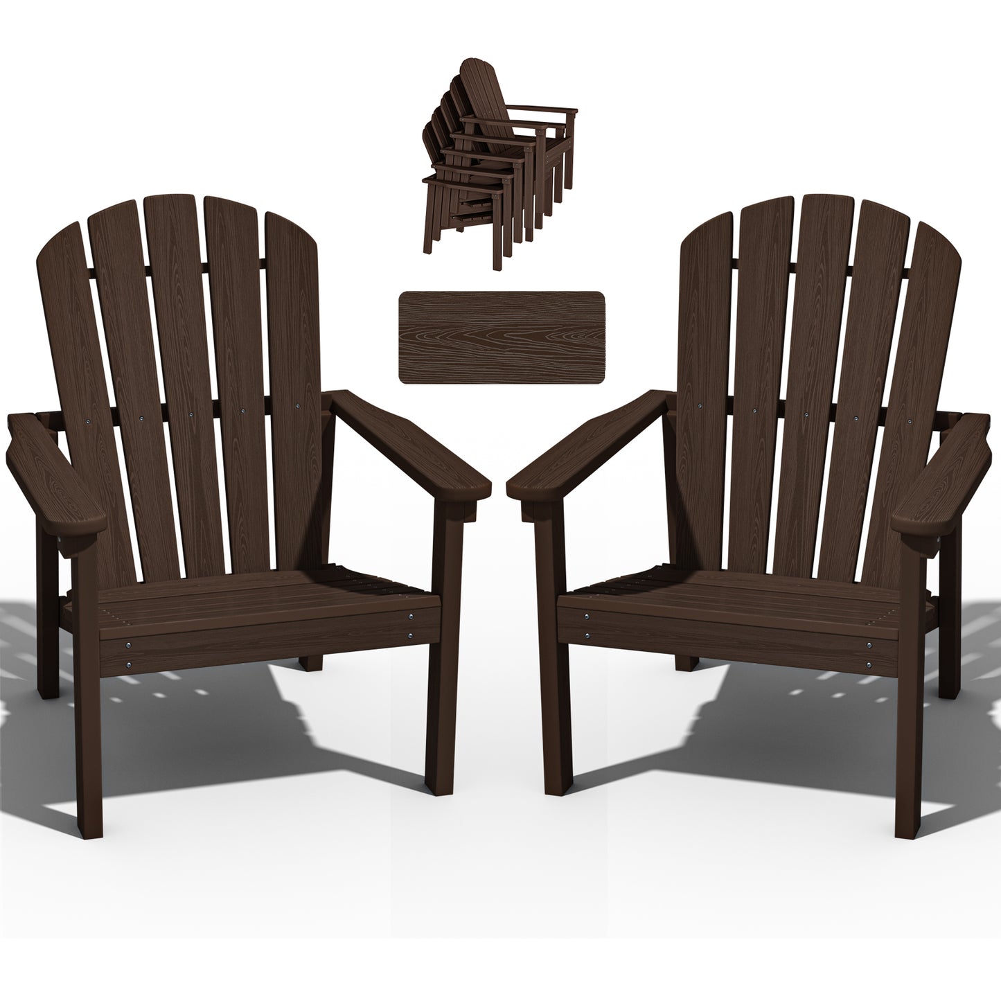 Plawdlik Stackable Adirondack Chair Set of 2 – Comfortable, Durable Outdoor Chairs for Patio, Porch, or Garden