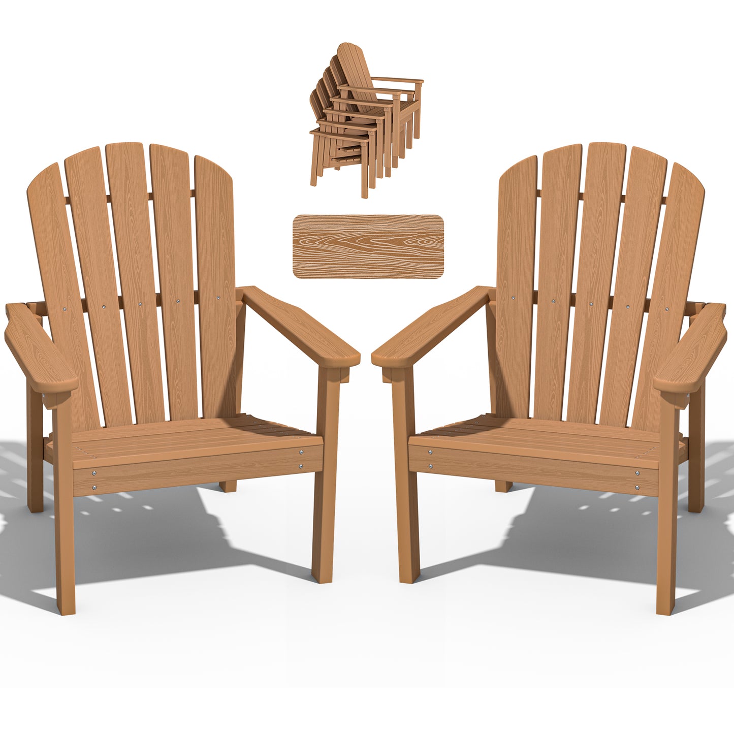 Plawdlik Stackable Adirondack Chair Set of 2 – Comfortable, Durable Outdoor Chairs for Patio, Porch, or Garden