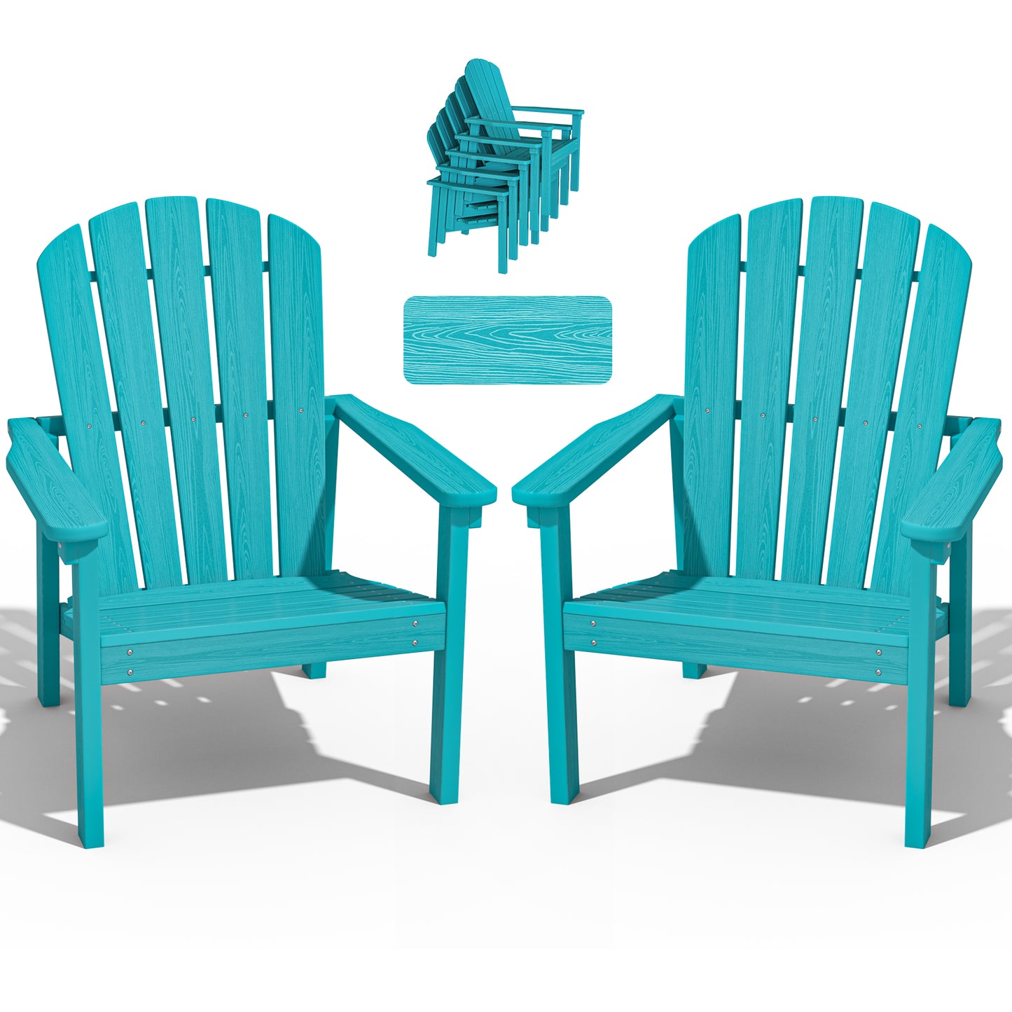 Plawdlik Stackable Adirondack Chair Set of 2 – Comfortable, Durable Outdoor Chairs for Patio, Porch, or Garden