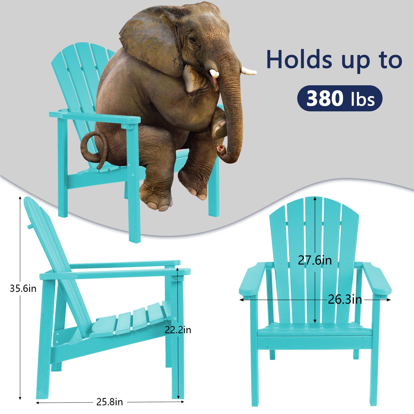 Plawdlik Stackable Adirondack Chair Set of 2 – Comfortable, Durable Outdoor Chairs for Patio, Porch, or Garden