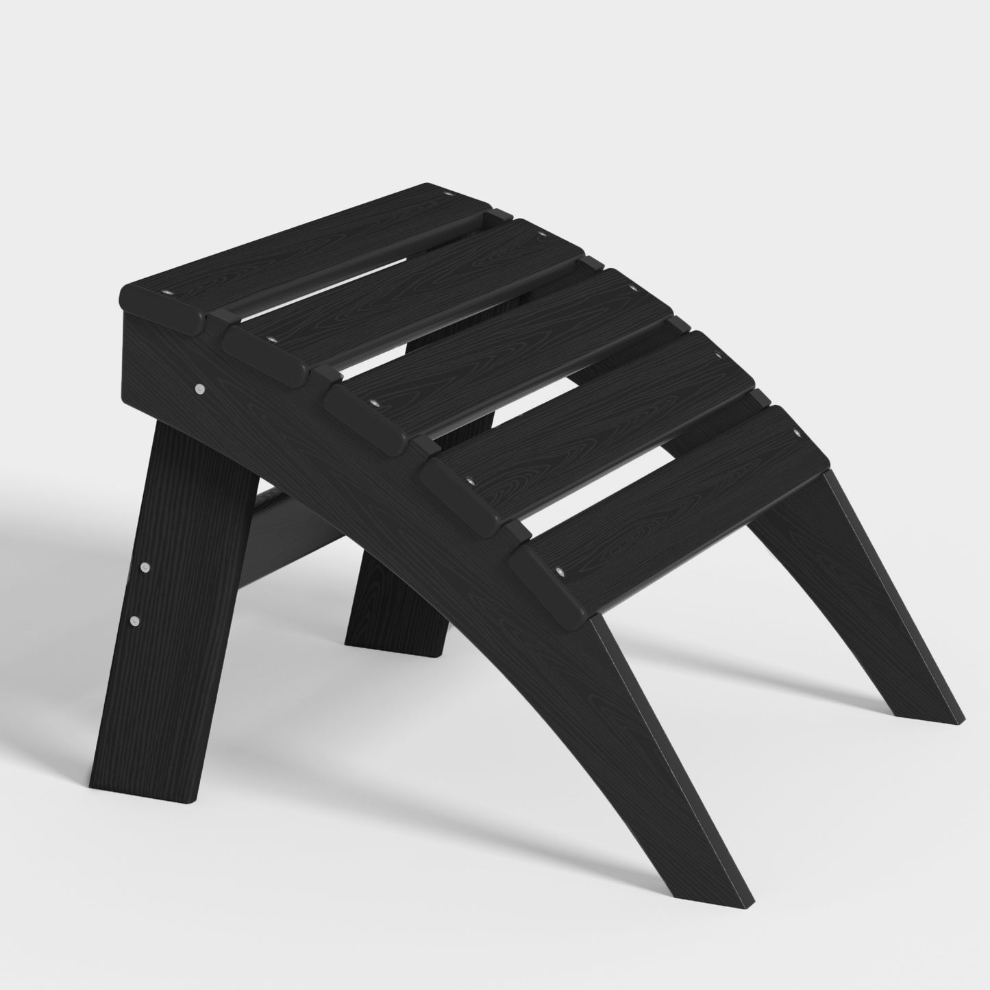 Plawdlik Folding Ottoman for Adirondack Chair - All Weather HDPE Footrest for Outdoor Use - Anti Cracking, Fade Resistant and Easy Assembly