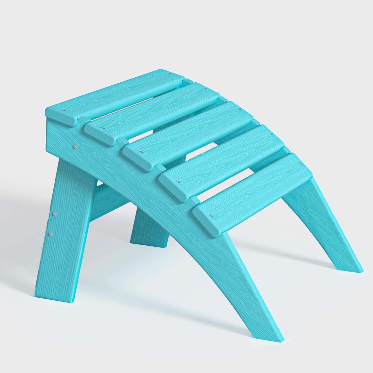 Plawdlik Folding Ottoman for Adirondack Chair - All Weather HDPE Footrest for Outdoor Use - Anti Cracking, Fade Resistant and Easy Assembly