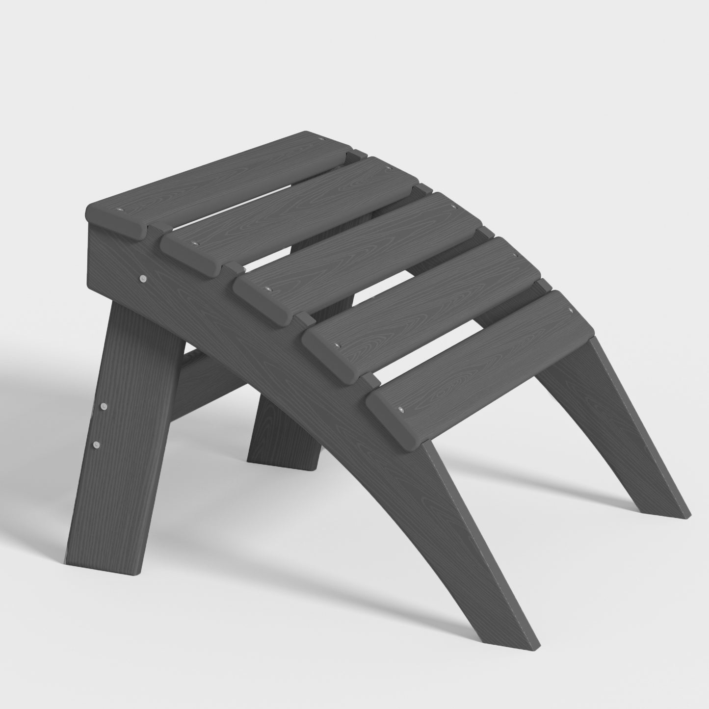Plawdlik Folding Ottoman for Adirondack Chair - All Weather HDPE Footrest for Outdoor Use - Anti Cracking, Fade Resistant and Easy Assembly