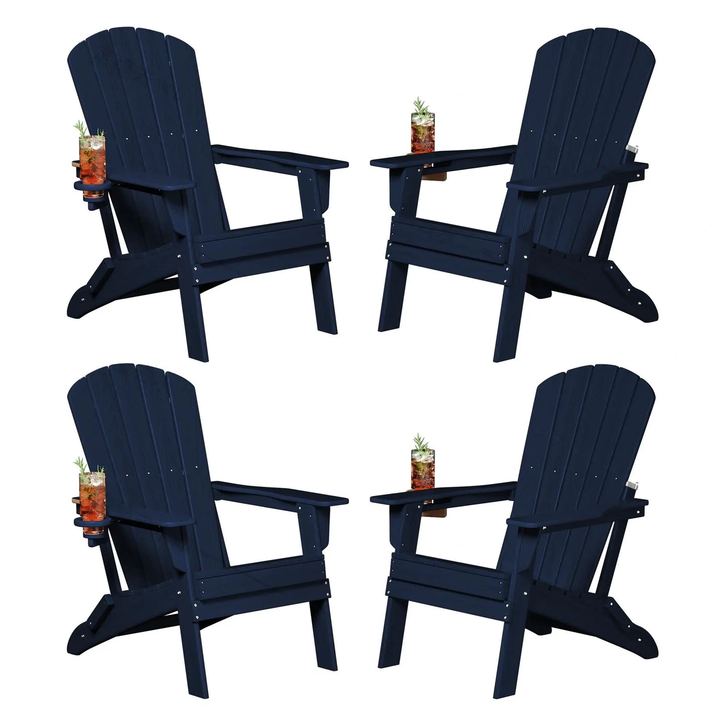 Plawdlik All Weather Foldable Modern Adirondack Chairs Set of 4 Plawdlik Furniture