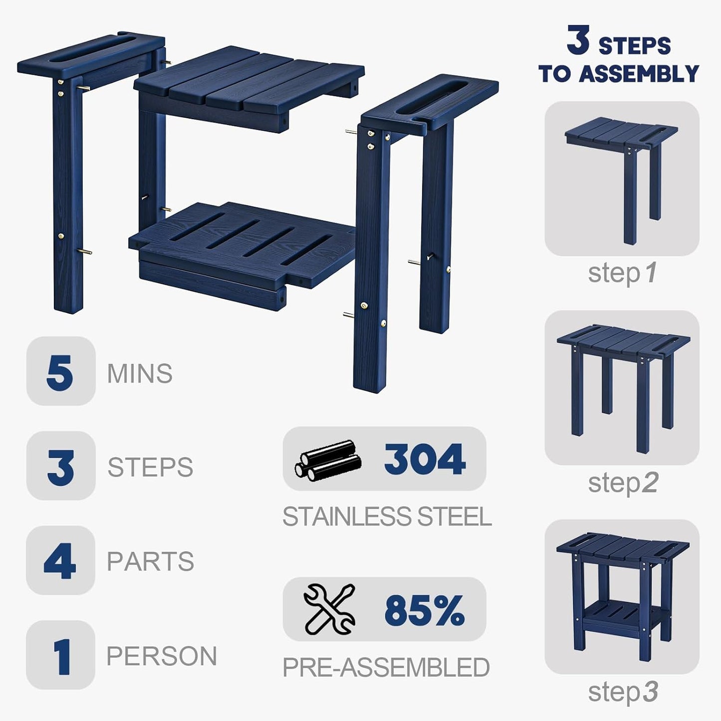 HDPE Shower Stool with 2-Tier Storage Shelf – Waterproof Bath Bench with Shower Head Slot & Handle – Durable & Senior-Friendly