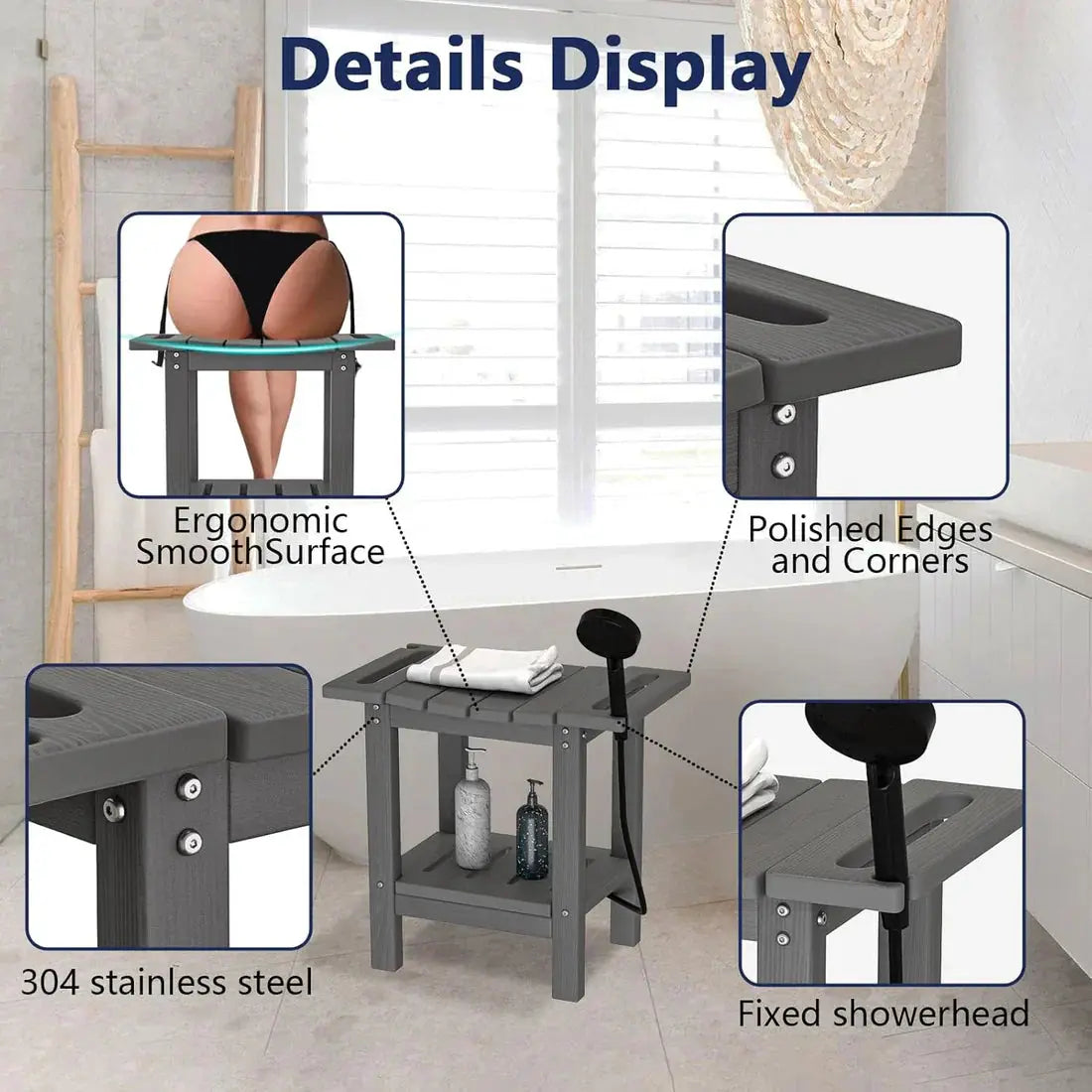 Reimagine Your Shower Space: The Eco-Friendly Two-Tier HDPE Shower Stool - Plawdlik Furniture