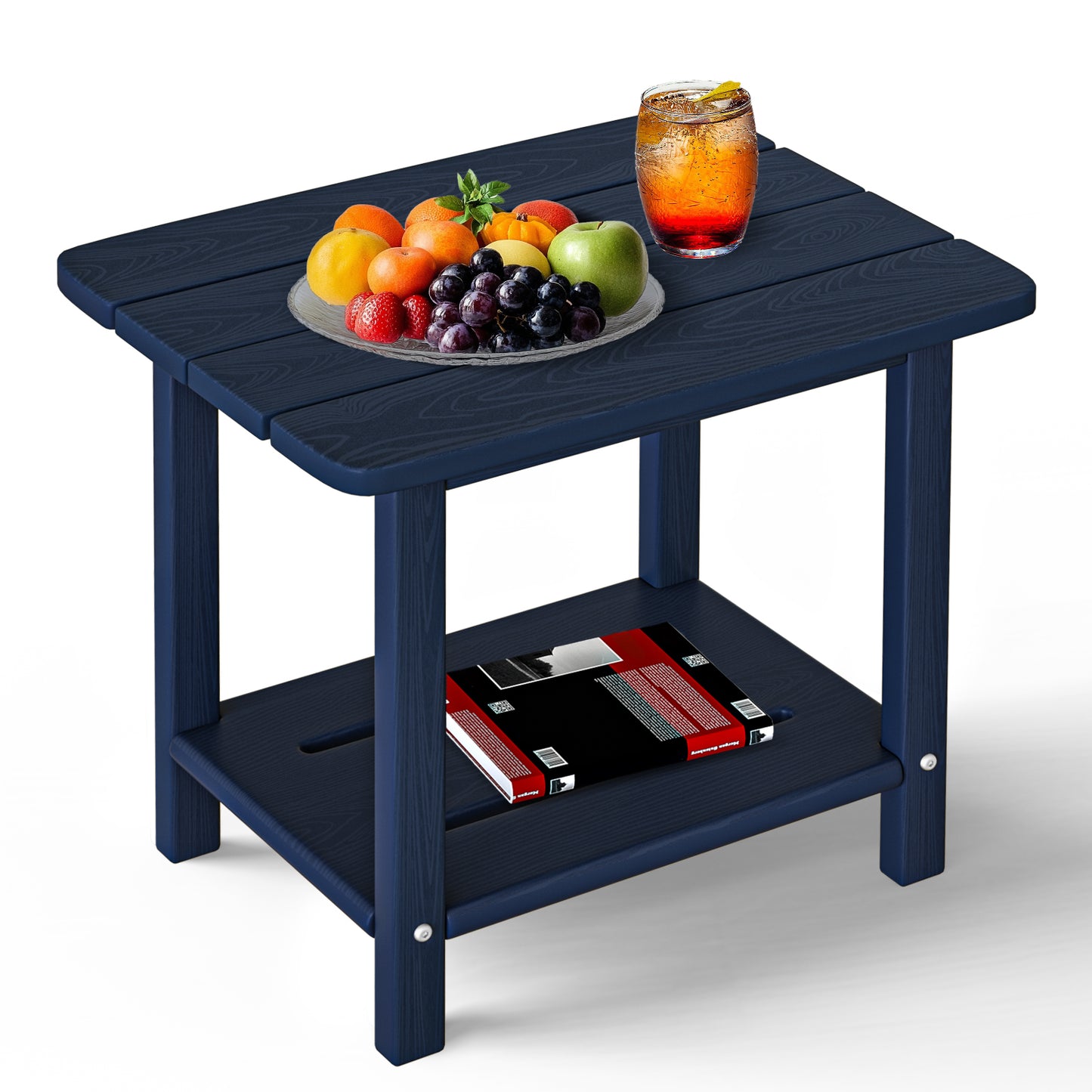 Plawdlik 2-Tier HDPE Outdoor Side Table - Patio Coffee Table