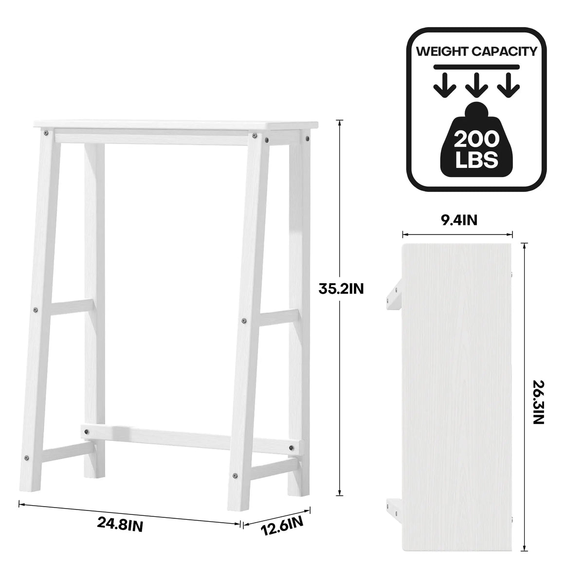 Plawdlik 1-Tier Over The Toilet Storage Shelf, HDPE Bathroom Organizer Rack, White