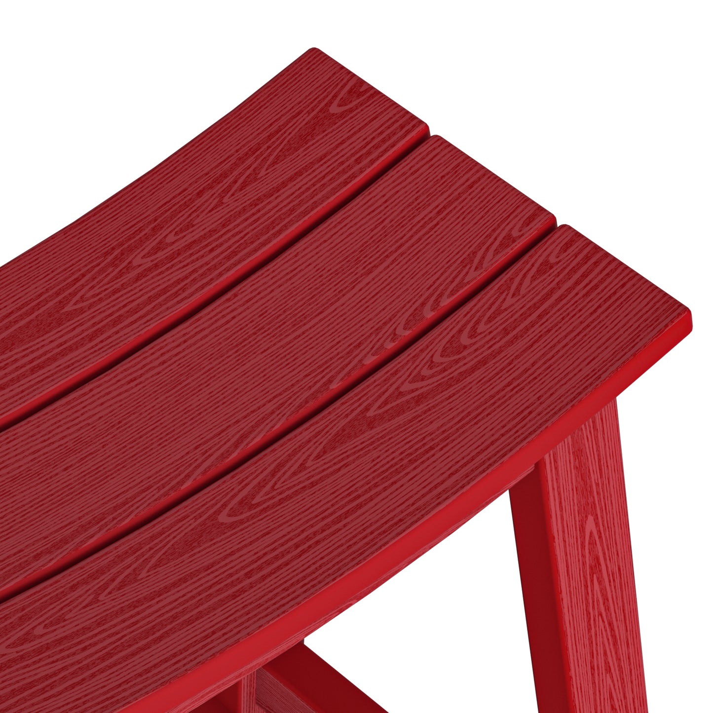 Plawdlik Wood-Look HDPE Bar Stool – All Weather Outdoor Patio Stool with Footrest, Easy Assembly