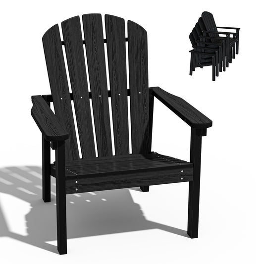 Plawdlik Stackable Adirondack Chair – All-Weather HDPE Outdoor Chair for Patio, Porch, and Garden