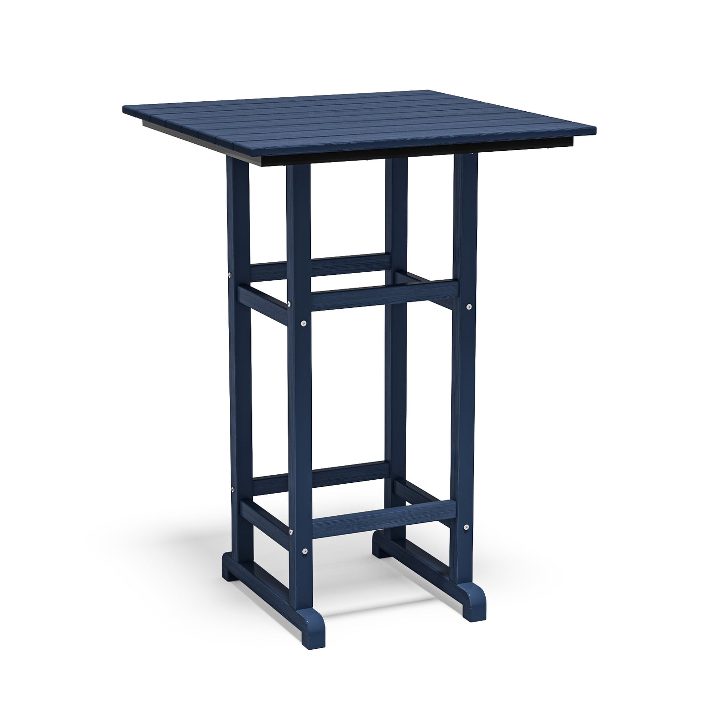 Plawdlik 42 Inch Outdoor Bar Table - All Weather HDPE Square Patio Pub Table with Footrest - Indoor and Outdoor Use