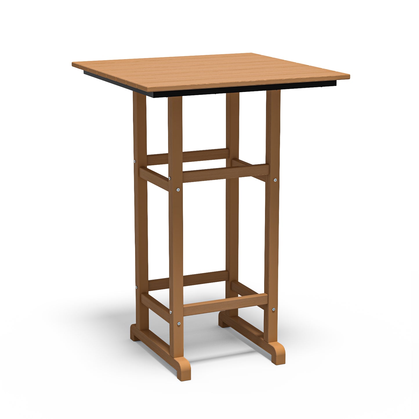 Plawdlik 42 Inch Outdoor Bar Table - All Weather HDPE Square Patio Pub Table with Footrest - Indoor and Outdoor Use
