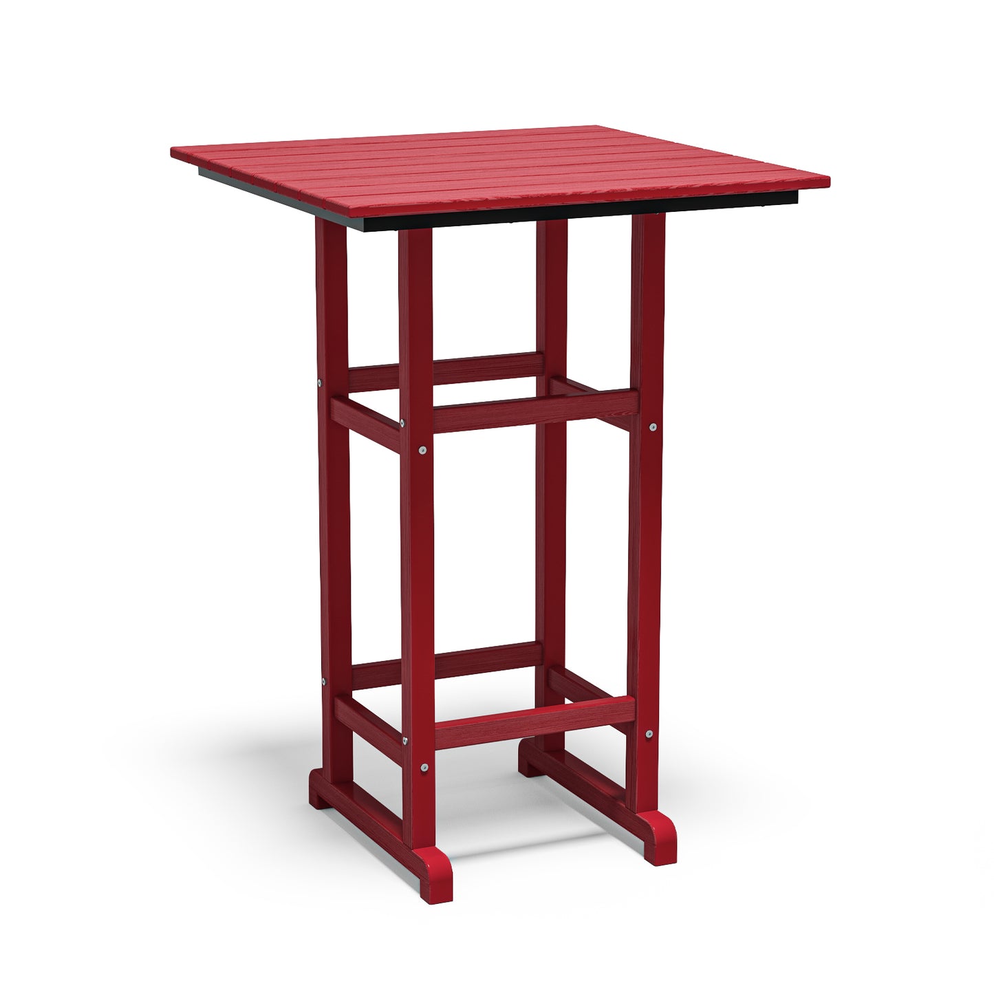 Plawdlik 42 Inch Outdoor Bar Table - All Weather HDPE Square Patio Pub Table with Footrest - Indoor and Outdoor Use