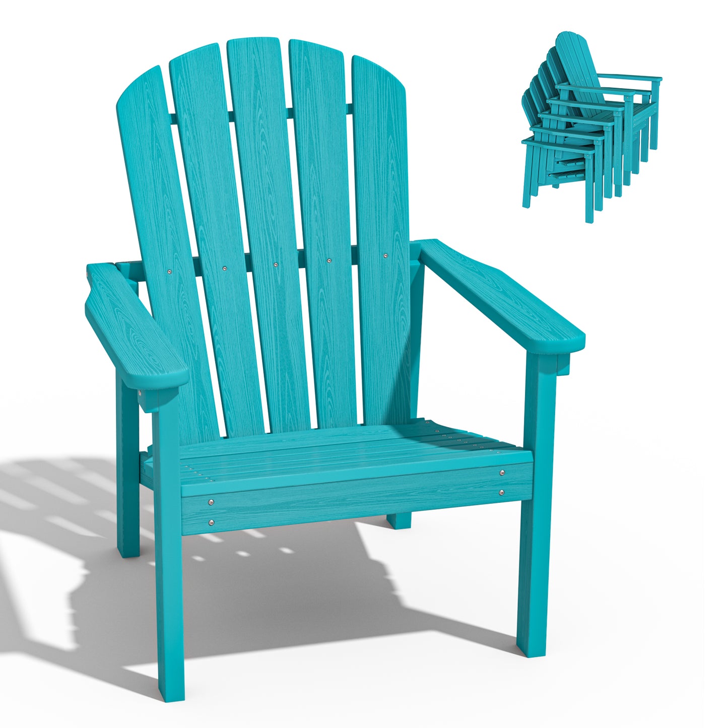 Plawdlik Stackable Adirondack Chair – All-Weather HDPE Outdoor Chair for Patio, Porch, and Garden