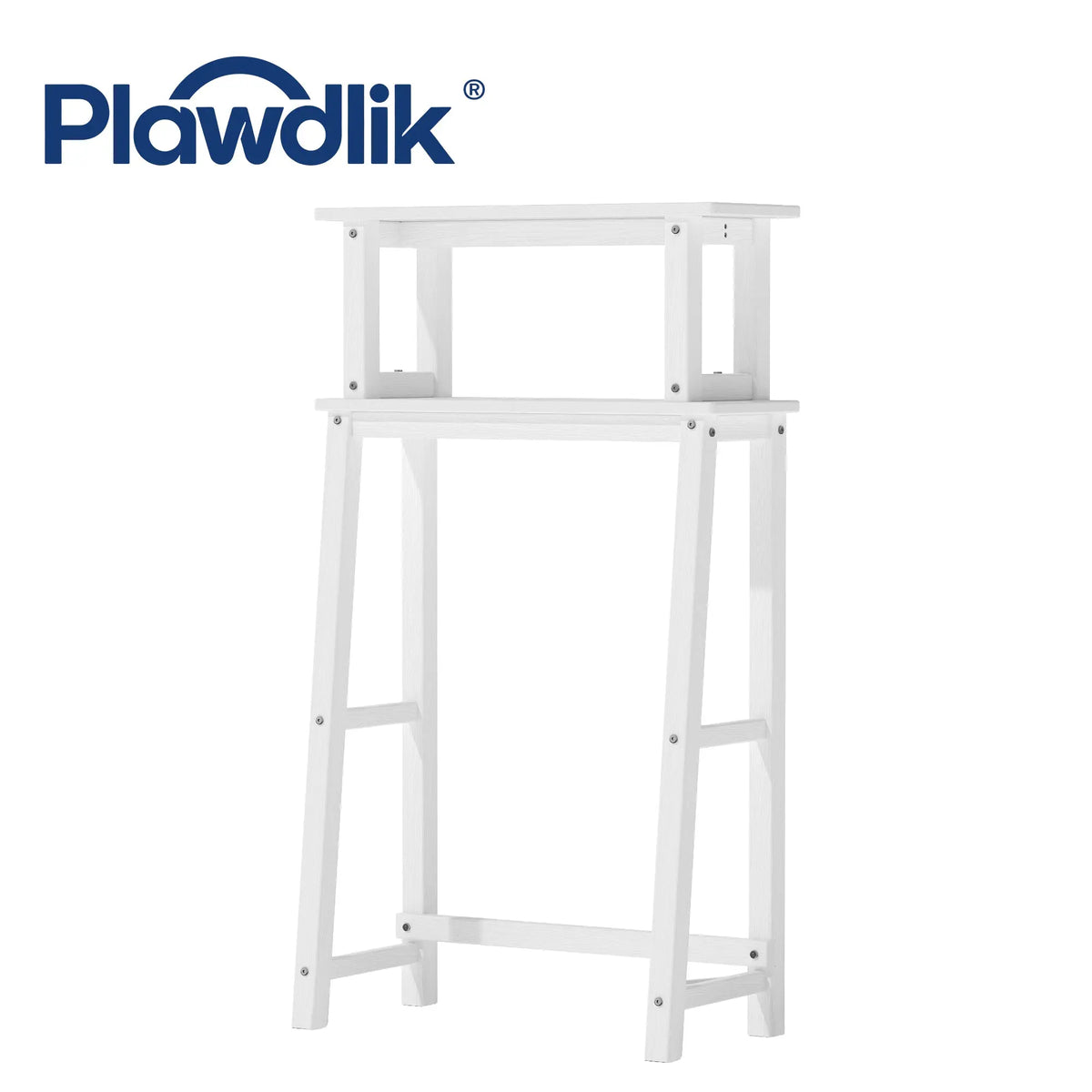 Plawdlik 2-Tier Over The Toilet Storage Shelf, HDPE Bathroom Organizer Rack, White