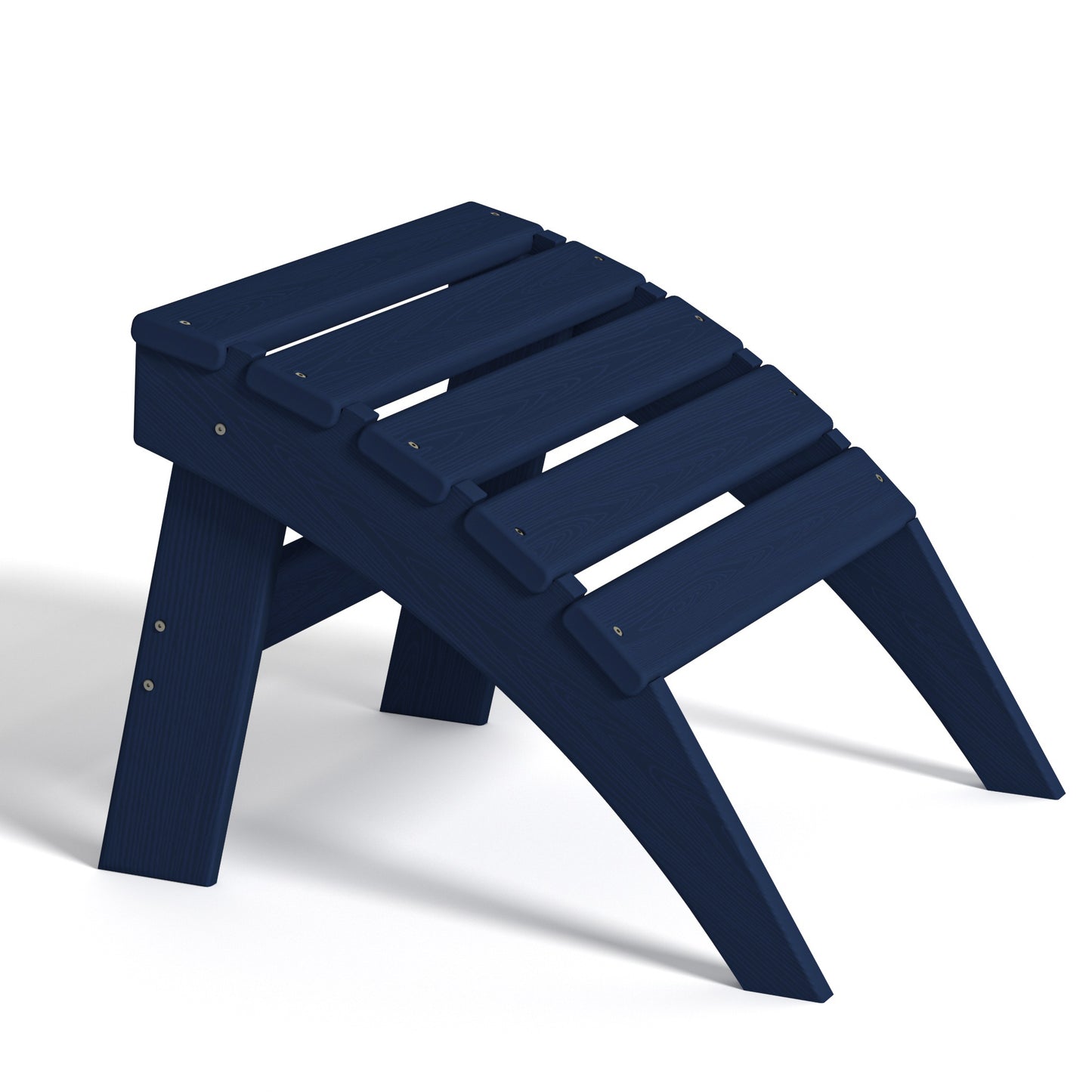 Plawdlik Folding Ottoman for Adirondack Chair - All Weather HDPE Footrest for Outdoor Use - Anti Cracking, Fade Resistant and Easy Assembly