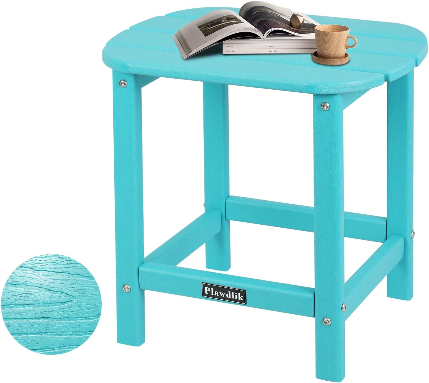 Plawdlik All Weather Recycled Plastic Outside Patio End Table