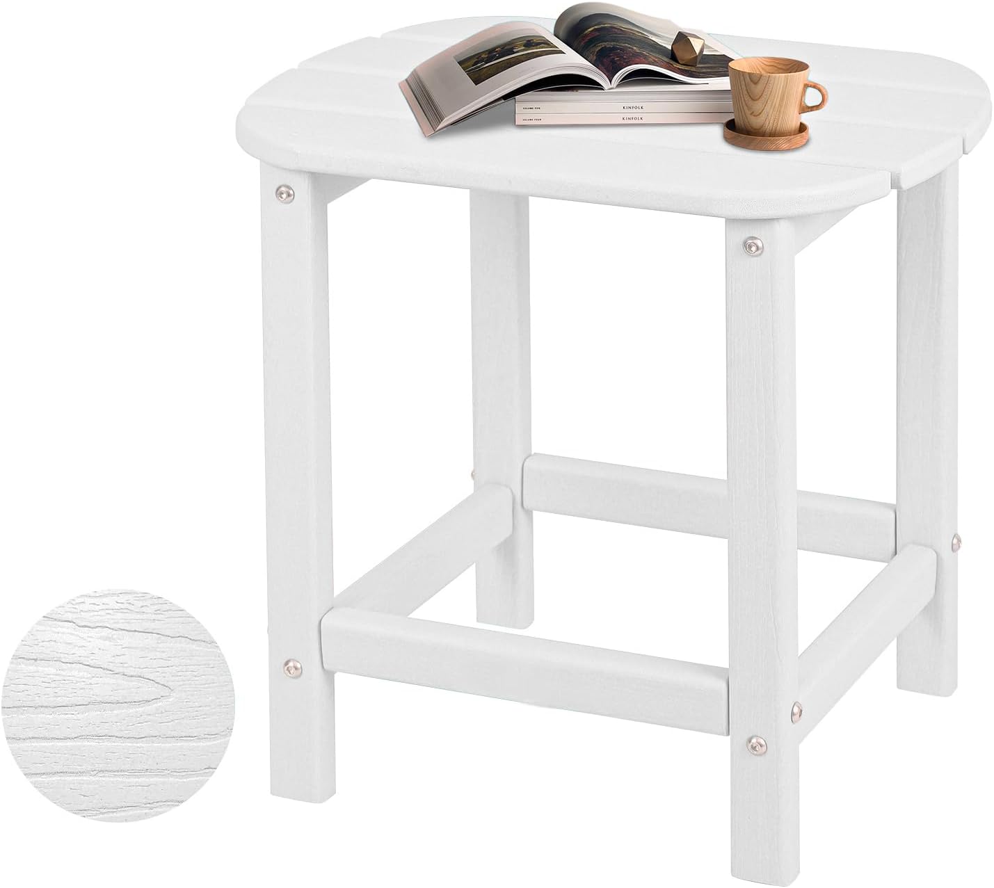 Plawdlik All Weather Recycled Plastic Outside Patio End Table