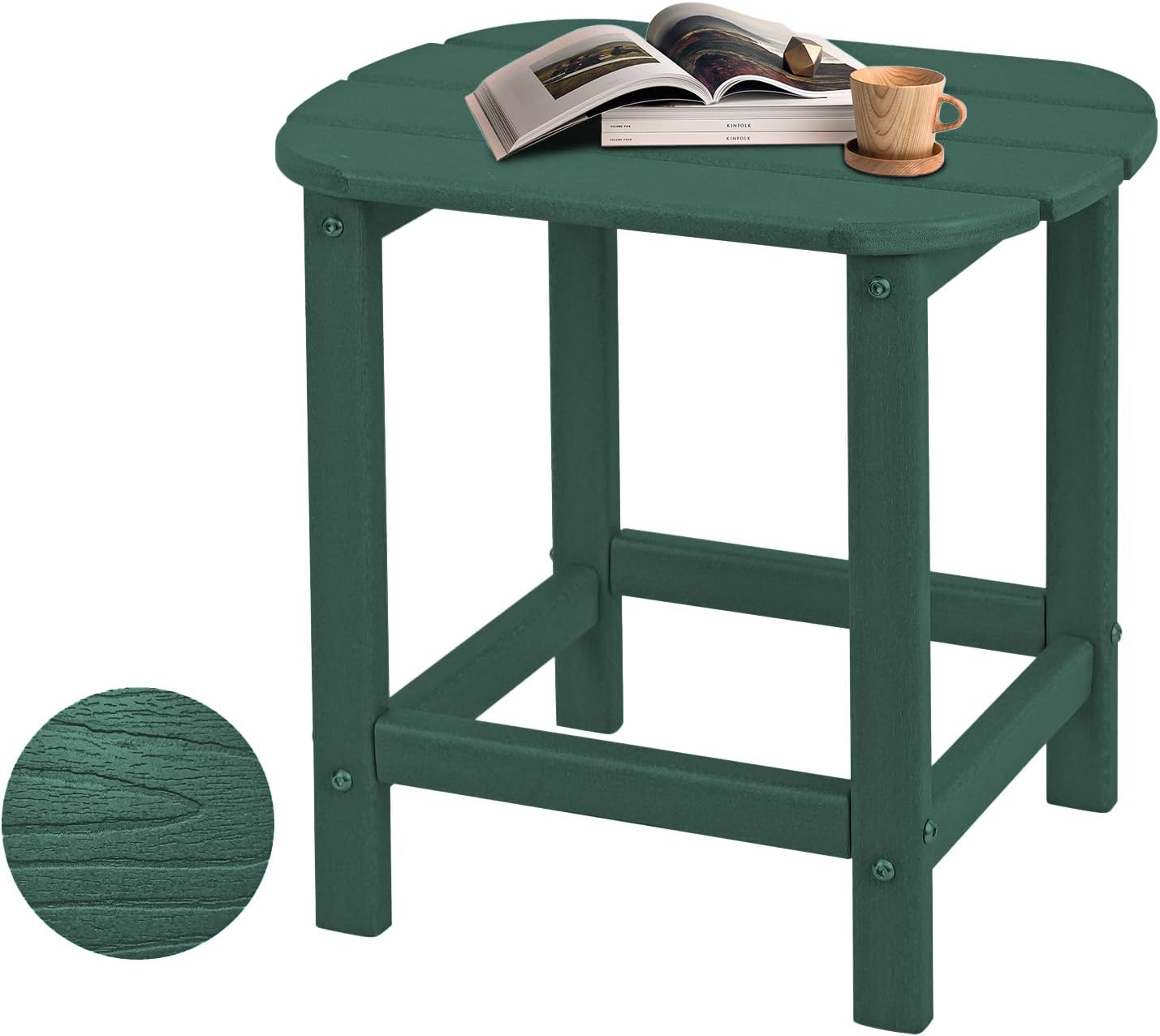 Plawdlik All Weather Recycled Plastic Outside Patio End Table