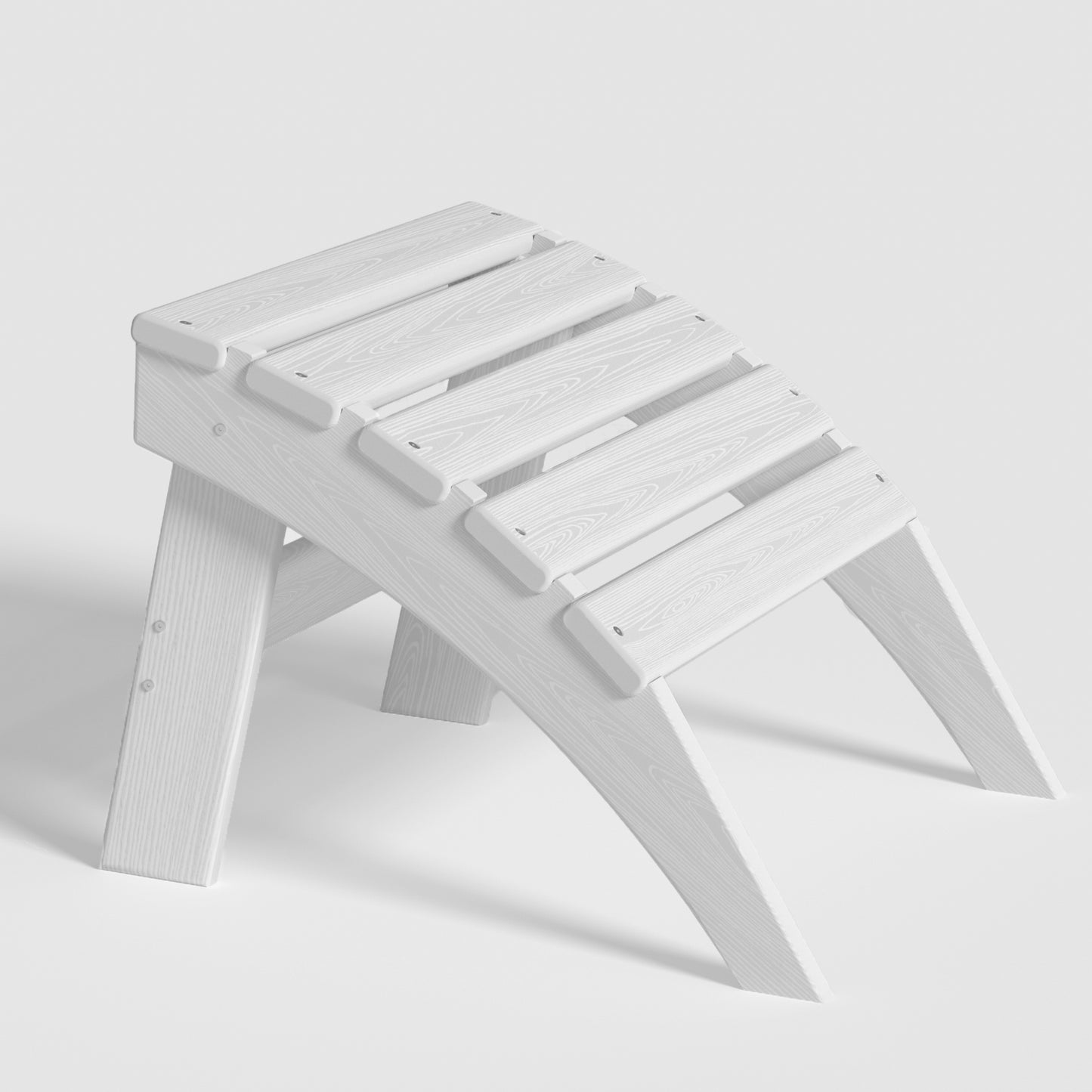 Plawdlik Folding Ottoman for Adirondack Chair - All Weather HDPE Footrest for Outdoor Use - Anti Cracking, Fade Resistant and Easy Assembly