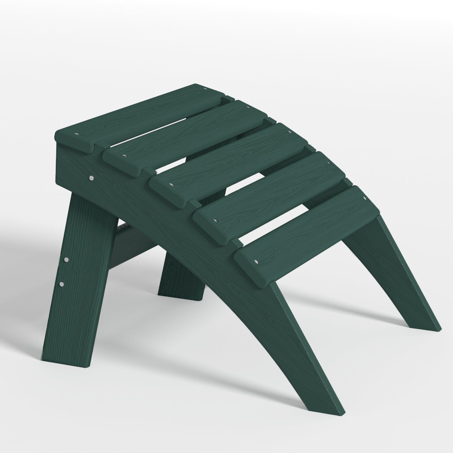 Plawdlik Folding Ottoman for Adirondack Chair - All Weather HDPE Footrest for Outdoor Use - Anti Cracking, Fade Resistant and Easy Assembly