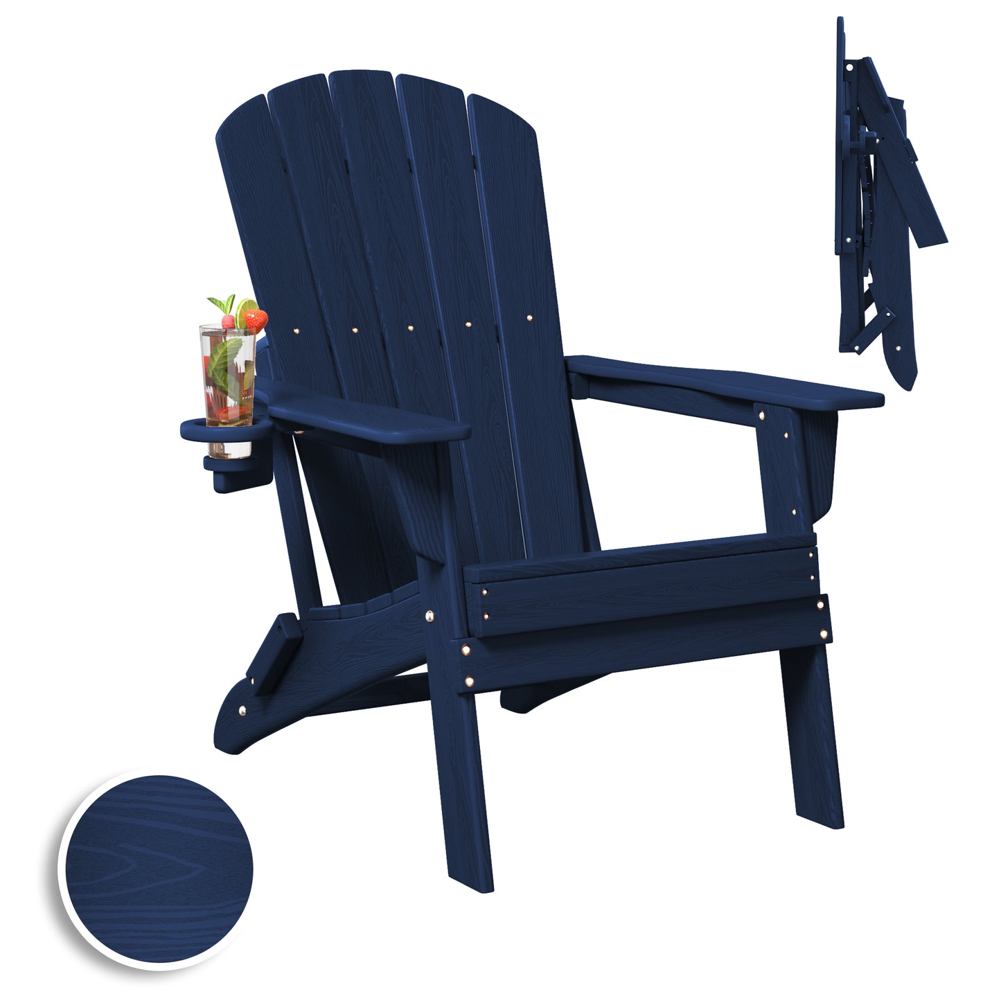 Plawdlik Recycle HDPE Folding Adirondack Chairs Plastic Outdoor