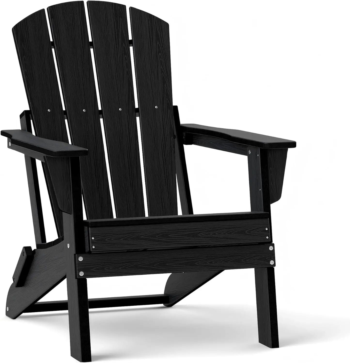 Small Space Folding Adirondack Chair – Compact 4-Slat HDPE Patio Chair, Lightweight, Space-Saving & All-Weather for Balcony, Deck & Fire Pit