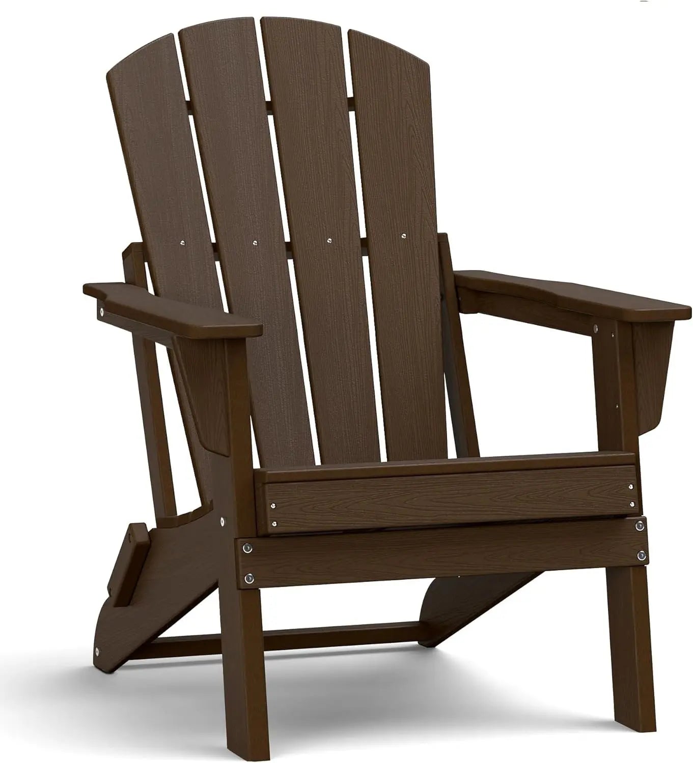 Small Space Folding Adirondack Chair – Compact 4-Slat HDPE Patio Chair, Lightweight, Space-Saving & All-Weather for Balcony, Deck & Fire Pit