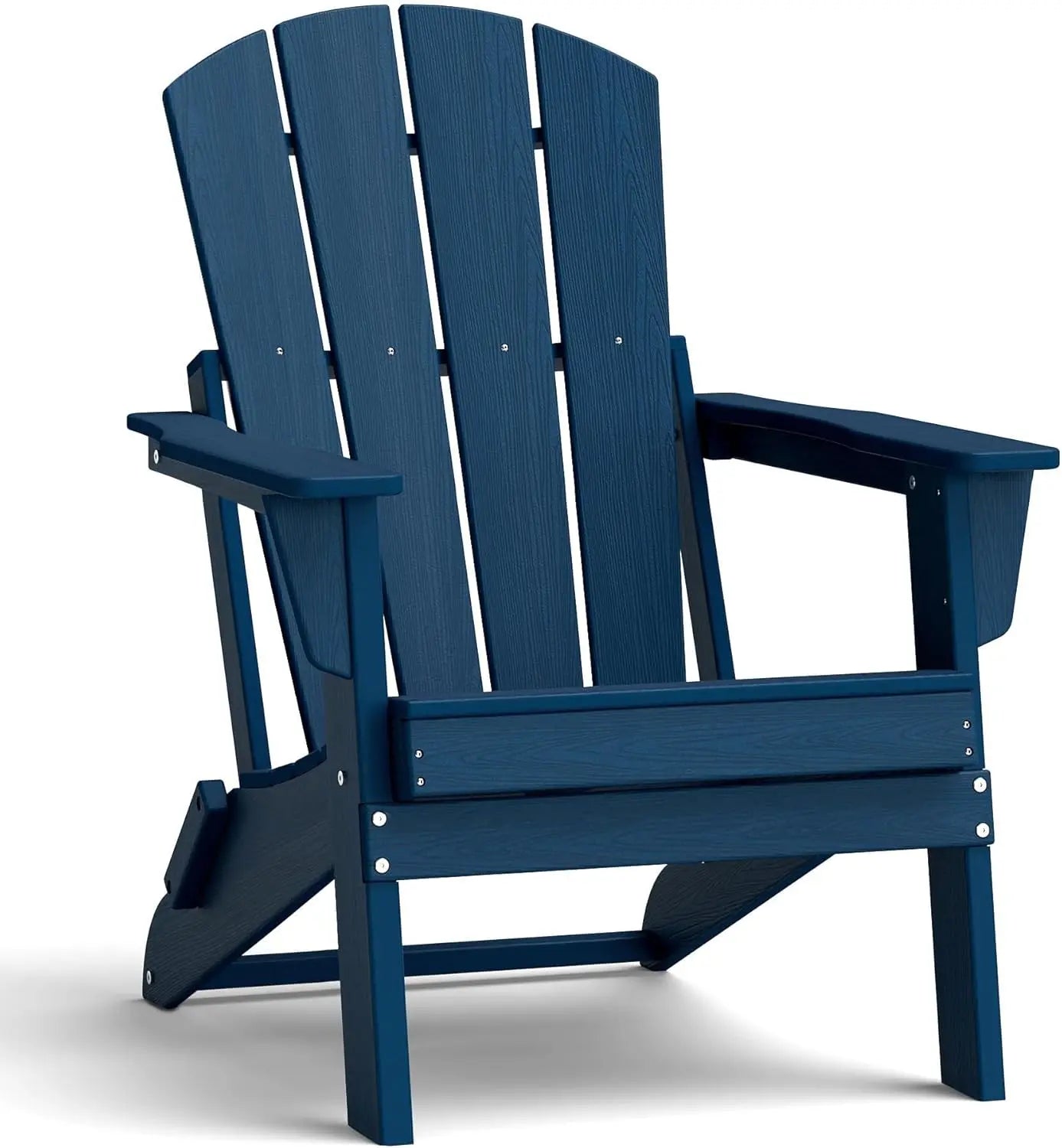Small Space Folding Adirondack Chair – Compact 4-Slat HDPE Patio Chair, Lightweight, Space-Saving & All-Weather for Balcony, Deck & Fire Pit