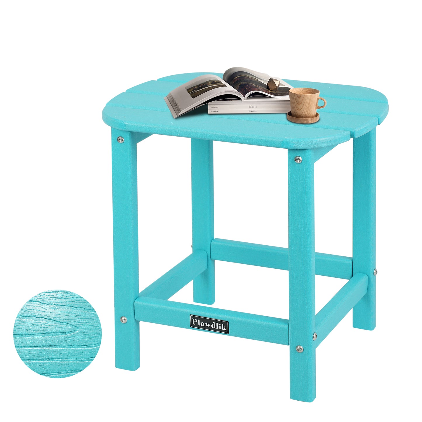 Plawdlik All Weather Recycled Plastic Outside Patio End Table