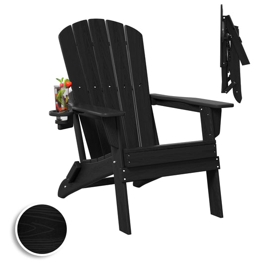 Plawdlik Recycle HDPE Folding Adirondack Chairs Plastic Outdoor